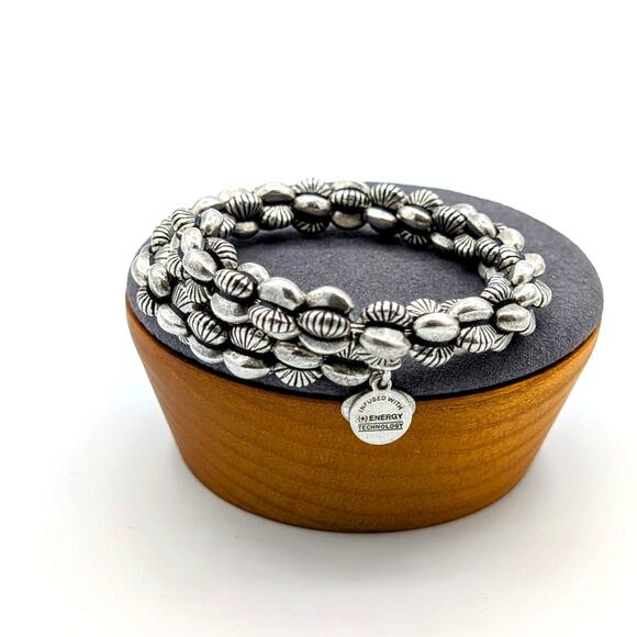 Alex and Ani Calypso Vintage Sixty-Six  Silver Tone Biker One Size Wrap Bracelet - Picture 1 of 6